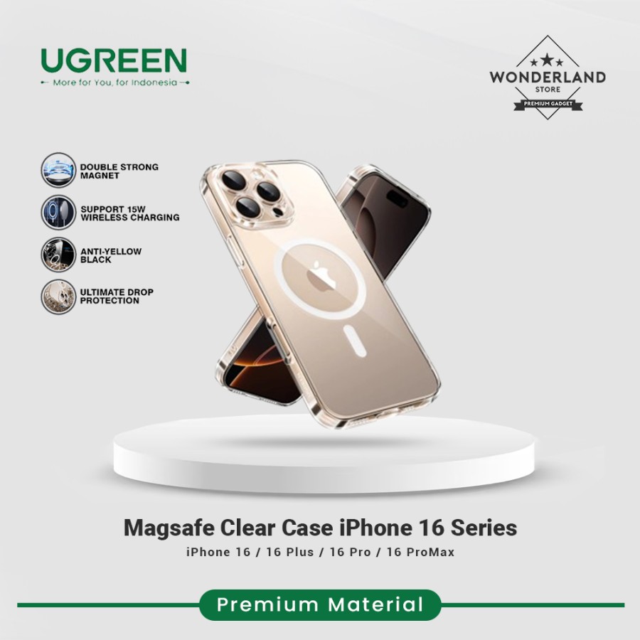 Ugreen Case Magsafe Magnetic Case for iPhone 16 16+ 16 Pro 16 ProMax 16 Series - Full Clear, iPhone16ProMax